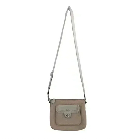 Coach Park Campbell Swingpack Purse Vintage Cream White Leather Silver Women's - Picture 3 of 11